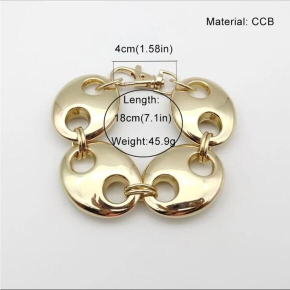 NEW Bracelet Chunky Thick Chain Fashion Jewelry Trend AU05 - Picture 4 of 4